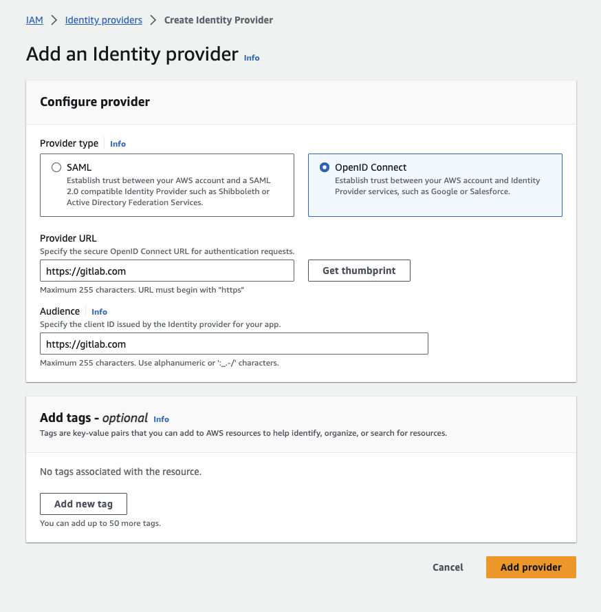 Create Identity Provider