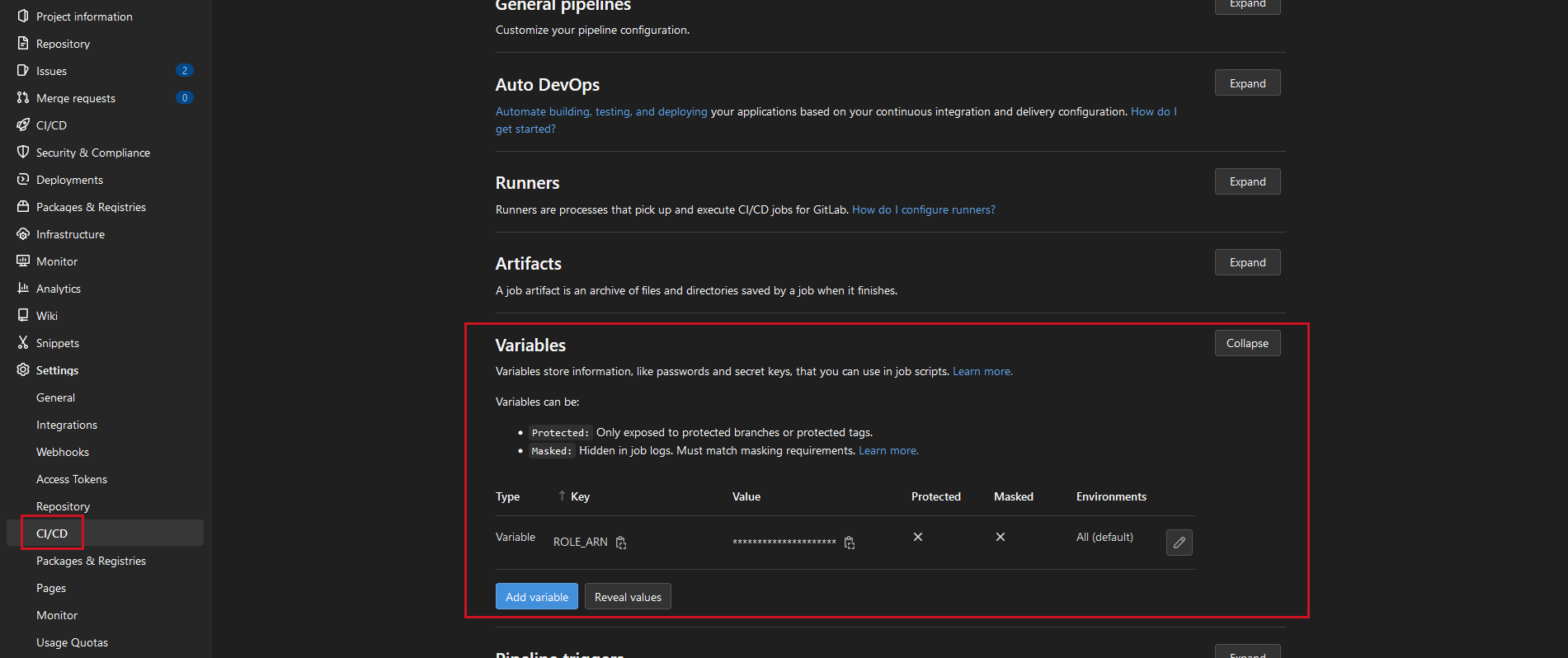 GitLab Variable
